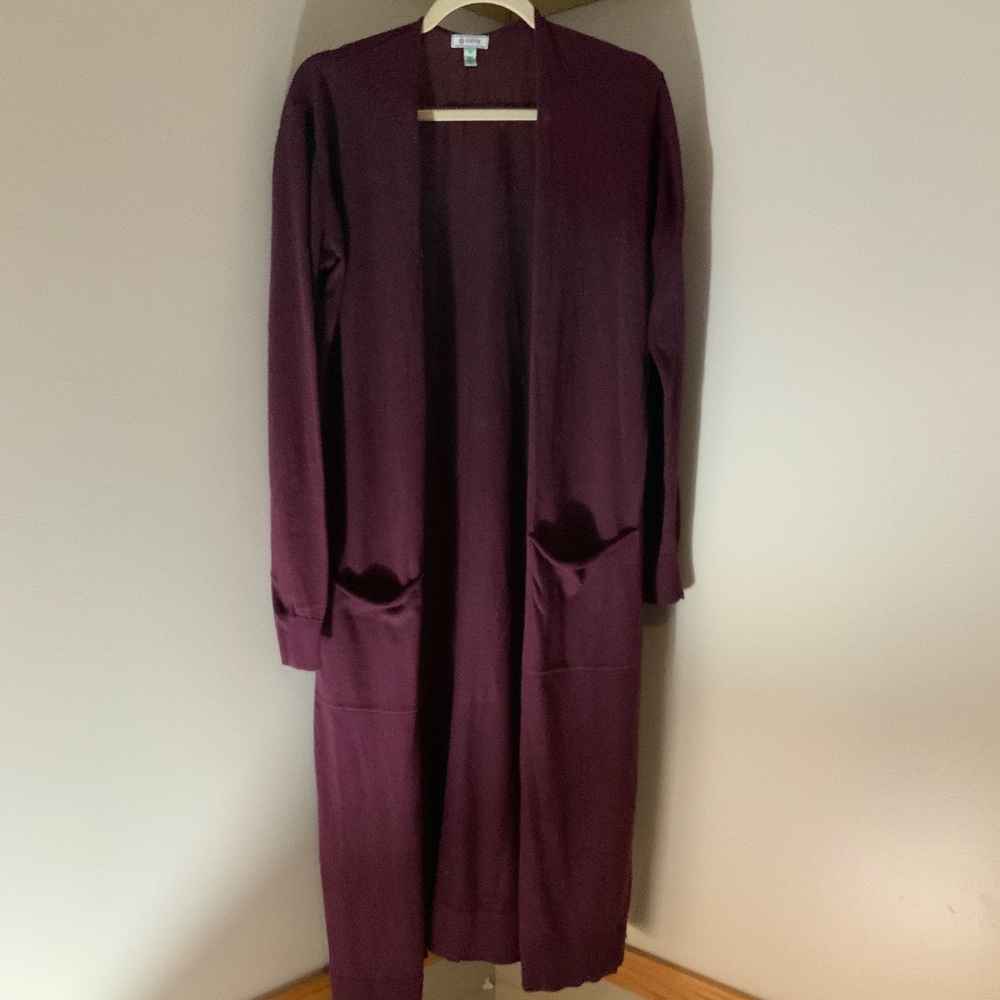 Susina Wine M Cardigan Duster Classic Minimalist Normcore Scandi Cottagecore